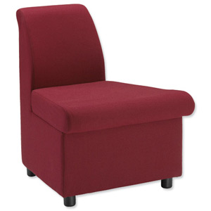 Trexus Modular Reception Chair Outward Segment Fully Upholstered W406xD625xH420mm Burgundy Ref 104660 Ident: 413A