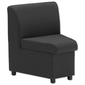 Trexus Modular Reception Chair Inward Segment Fully Upholstered W285xD625xH420mm Black Ref PS104630 Ident: 413A