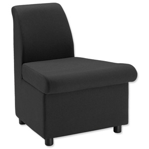 Trexus Modular Reception Chair Outward Segment Fully Upholstered W406xD625xH420mm Black Ref 104660 Ident: 413A