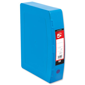 5 Star Box File Polypropylene with Twin Clip Lock Foolscap Blue Ident: 232B