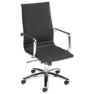 Influx Breeze Executive Armchair Back H560mm Seat W490xD430xH480-560mm Black Ref F7A