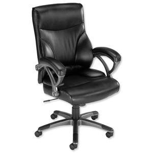 Influx Breeze Executive Armchair Back H610mm Seat W560xD520xH470-550mm Black Ref F5A