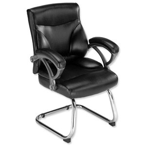 Influx Breeze Visitors Armchair Back H610mm Seat W560xD520xH485mm Black Ref F5A Ident: 388C