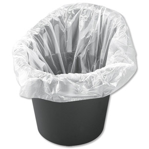 5 Star Bin Liners Office 28 Gauge 381x610x610mm White Ref 465136 [Pack 1000]