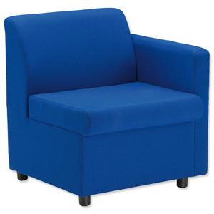 Trexus Modular Reception Chair with Left Arm Fully Upholstered W660xD625xH420mm Blue Ref PS1046L Ident: 413A