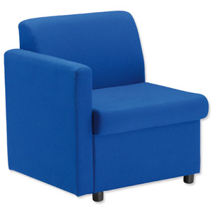 Trexus Modular Reception Chair with Right Arm Fully Upholstered W660xD625xH420mm Blue Ref 1046R Ident: 413A