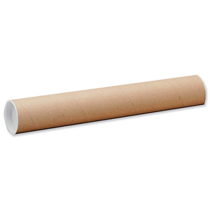 Postal Tube Cardboard with Plastic End Caps L720xDia.102mm [Pack 12] Ident: 148D