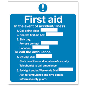 Stewart Superior Sign First Aid Sign W230xH195mm Self-adhesive Vinyl Ref KS006SAV