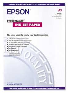 Epson Photo Quality Inkjet Paper Matt 104gsm Max.1440dpi A3 Ref S041068 [100 Sheets] Ident: 785F