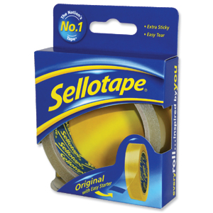 Sellotape Original Golden Tape Roll Non-static Easy-tear Retail Pack 24mmx50m Ref 1443266 [Pack 6]
