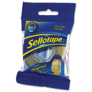 Sellotape Original Golden Tape Roll Non-static Easy-tear Retail Pack 18mmx25m Ref 1443169 [Pack 8] Ident: 358B