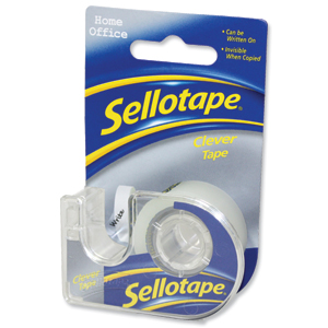 Sellotape Clever Tape Dispenser Roll Write-on Copier-friendly Tearable 18mmx15m Matt Ref 1444505 [Pack 6] Ident: 357D