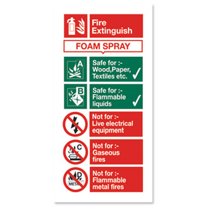 Stewart Superior Sign AFFF Foam Fire Extinguisher W100xH200mm Self-adhesive Vinyl Ref FF094SAV Ident: 547H