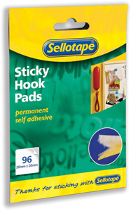 Sellotape Sticky Hook Pads 96 Pads 20x20mm Yellow Ref 504050 Ident: 354D