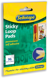 Sellotape Sticky Loop Pads 96 Pads 20x20mm White Ref 1445184 Ident: 354D