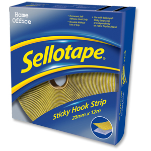 Sellotape Sticky Hook Strip 25mmx12m Yellow Ref 1445179 Ident: 354D
