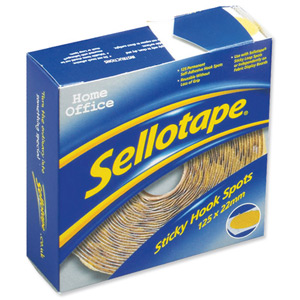 Sellotape Sticky Hook Spots in Handy Dispenser of 125 Spots Diameter 22mm Yellow Ref 1445185 Ident: 354D