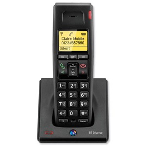 BT Diverse 7100 Plus DECT Additional Telephone Handset Cordless SMS Range 50-300m Ref 060748