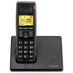 BT Diverse 7110 Plus DECT Telephone Cordless GAP SMS 100-entry Directory 10 Redials Ref 060743 Ident: 674A