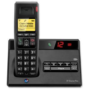 BT Diverse 7150 Plus DECT Telephone Cordless SMS TAM 27min 10 Redials Ref 060744 Ident: 674A