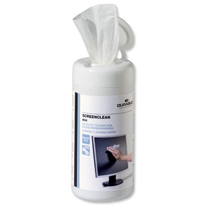 Durable Screenclean Moist Low Lint Cleaning Wipes Pre-saturated Ref 5736 [Tub 100] Ident: 762A