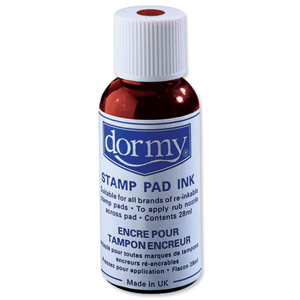 Dormy Stamp Pad Ink Refill Bottle 28ml Red Ref 428214 Ident: 349C