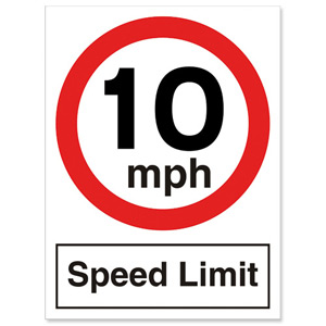 Stewart Superior Speed Limit Sign 10MPH for Outdoor Use Foamboard W300xH400mm Ref KS012 Ident: 549A