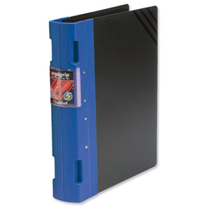 Guildhall GL Ergogrip Binder Capacity 400 Sheets 4x 2 Prong 55mm A4 Blue Ref 4509Z [Pack 2]