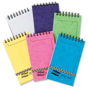 Europa Minor Notepad Wirebound Elasticated Ruled 80gsm 120 Pages 127x76mm Assorted C Ref 3151Z [Pack 20] Ident: 41F