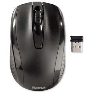 Hama AM-7200 Mouse Three-Button Scrolling Wireless 2.4GHz Optical 800dpi Range 8m Ref 86532