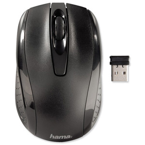 Hama AM-7200 Mouse Three-Button Scrolling Wireless 2.4GHz Optical 800dpi Range 8m Ref 86532 Ident: 738B