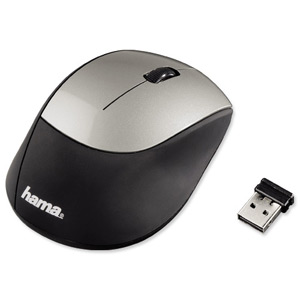 Hama M2150 Mouse Wireless 2.4GHz Adjustable Optical 800dpi 1600dpi Black and Silver Ref 53854 Ident: 738C