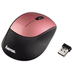 Hama M2150 Mouse Wireless 2.4GHz Adjustable Optical 800dpi 1600dpi Black and Pink Ref 53853 Ident: 738C