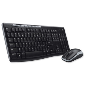 Logitech MK260 Keyboard and Mouse Desktop Set Compact Wireless Black Ref 910-002997