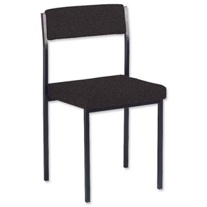 Trexus Side Chair Stackable Steel Frame Upholstered Seat W410xD410xH460mm Charcoal