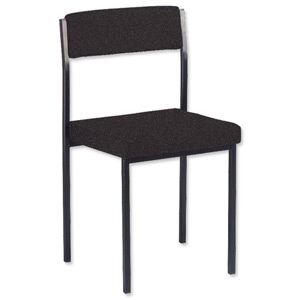 Trexus Side Chair Stackable Steel Frame Upholstered Seat W410xD410xH460mm Charcoal Ident: 409B