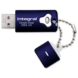 Integral Crypto Dual Flash Drive USB 2.0 FIPS 197 256-bit Encryption 4GB Ref INFD4GCRYPTODL197