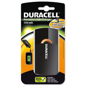 Duracell Battery Portable Backup USB Charger supplies 3 Hour Charge Single Device Ref 81296700 Ident: 756I