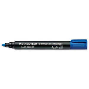 Staedtler Lumocolor Permanent Marker Bullet Tip 2mm Line Blue Ref 3523 [Pack 10]