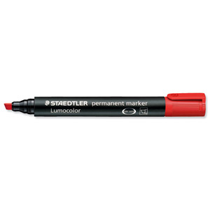 Staedtler Lumocolor Permanent Marker Chisel Tip 2-5mm Line Red Ref 3502 [Pack 10]