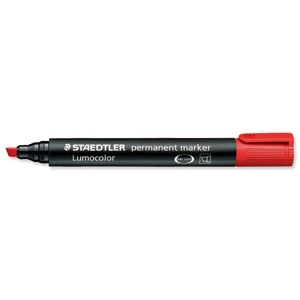 Staedtler Lumocolor Permanent Marker Chisel Tip 2-5mm Line Red Ref 3502 [Pack 10] Ident: 90F