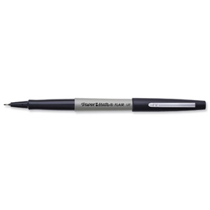 Papermate Ultrafine Felt Tip Pen 0.8mm Tip 0.4mm Line Black Ref S0901320 [Pack 12]