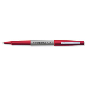 Papermate Ultrafine Felt Tip Pen 0.8mm Tip 0.4mm Line Red Ref S0901340 [Pack 12] Ident: 74C