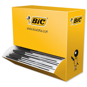 Bic Cristal Ball Pen Clear Barrel 1.0mm Tip 0.4mm Line Black Ref 896040 [Pack 90 plus 10 FREE] Ident: 84A