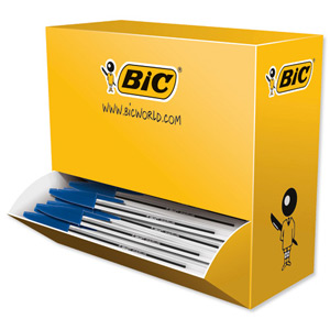 Bic Cristal Ball Pen Clear Barrel 1.0mm Tip 0.4mm Line Blue Ref 896039 [Pack 90 plus 10 FREE] Ident: 84A