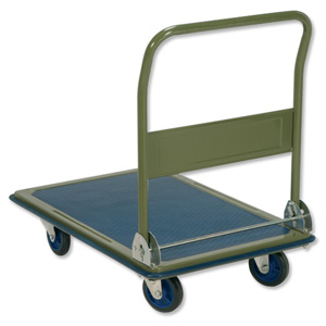 RelX Platform Truck Heavy-duty Capacity 300kg Baseboard W616xL916mm Blue and Grey Ref PH300 [324580]