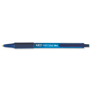 Bic SoftFeel Clic Pen Retractable Rubberised Barrel 1.0mm Tip 0.3mm Line Blue Ref 837398 [Pack 12] Ident: 81F