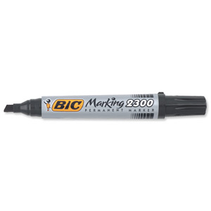 Bic Permanent Marker Chisel Tip 3-5.5mm Line Black Ref 300096 [Pack 12] Ident: 91B