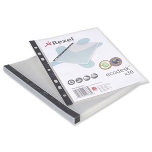 Rexel Eco Punched Pocket Multipunched Long Edge Top Opening A5 Ref 2102579 [Pack 30]