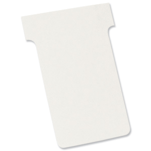 Nobo T-Cards 160gsm Tab Top 15mm W60x Bottom W48.5x Full H85mm Size 2 White Ref 32938900 [Pack 100]